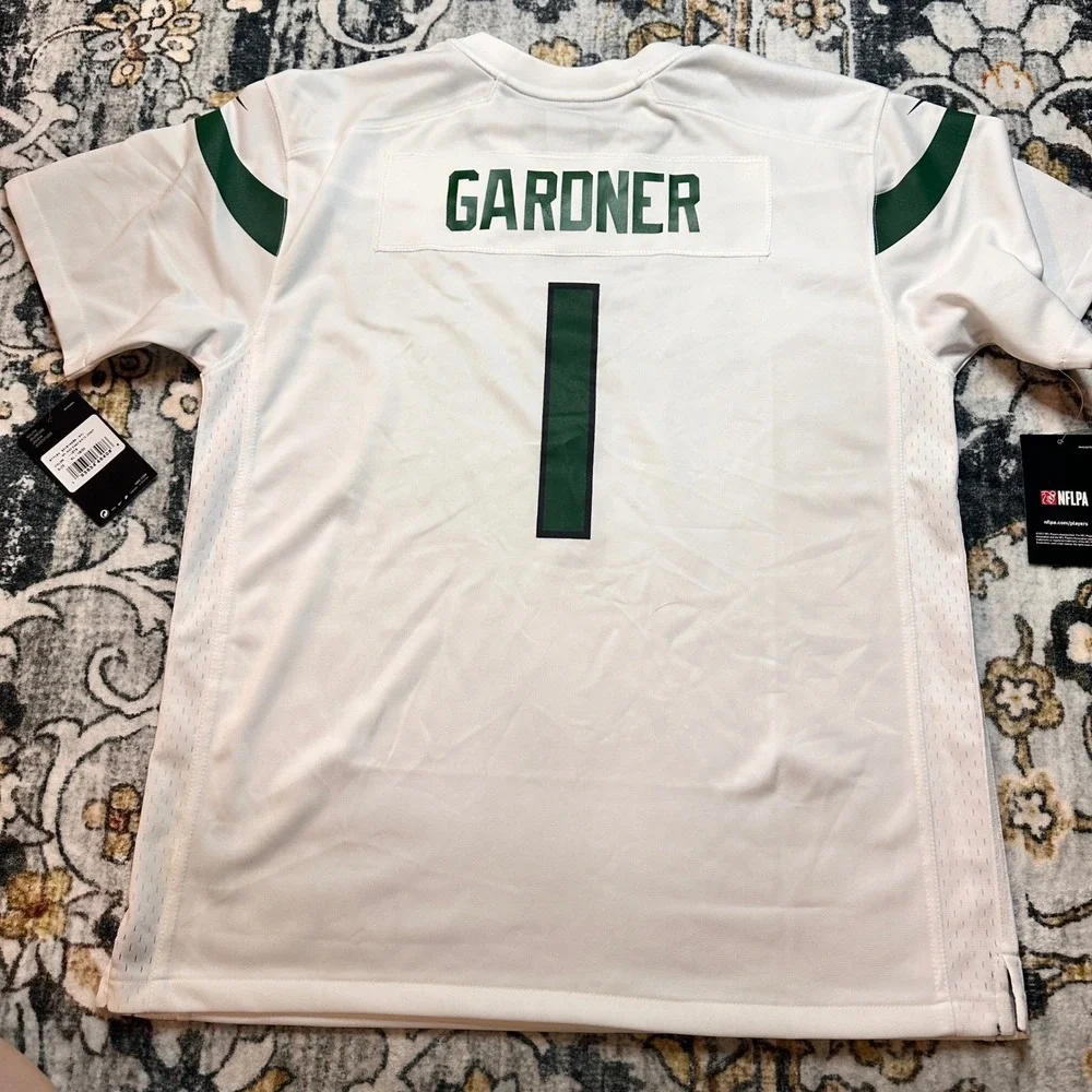 Nike NFL‎ New York Jets Ahmad Sauce Gardner Game White Jersey Youth XLarge NWT